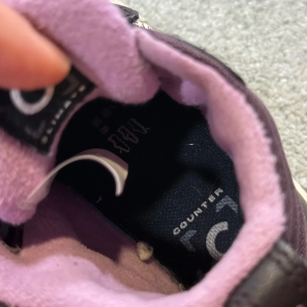 Converse Chuck Taylor All Star‎ Berkshire Sneaker Boot  Purple Leather Toddler 7